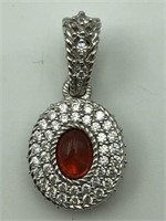 Sterling fire opal pendant by Judith Ripka