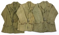 WWII US ARMY 2nd PATTERN HBT COVERALLS LOT OF 3
