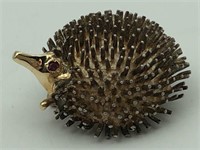 Sterling Porcupine Pin