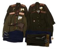POST WWII SOVIET OFFICER FIELD UNIFORM MIXED LOT