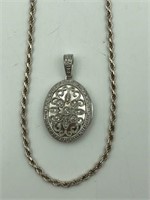 Sterling Rope chain and locket