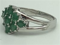 Sterling Emerald ladies ring
