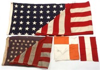 US 1890s 44 STAR FLAG & SIGNAL FLAG LOT OF 4