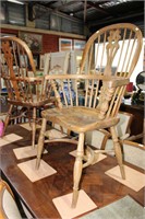 Pair of Country Windsor armchairs,