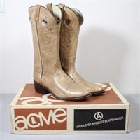 Acme Dusty Grey Cowboy Boots w/Box