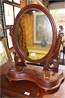 Antique cedar toilet mirror