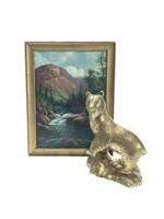 Brass Bear - Korea - Small Scenic Oil Painting