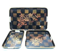 Asian Faux Lacquer Trays