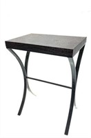 Small Accent Table -Metal w/Faux Gator Top