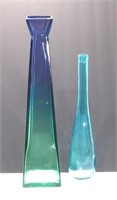 Large Glass Vase & Bottle