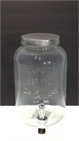 Embossed Glass Dispenser Jar -1 Gallon -New