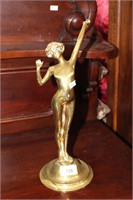 Vintage cast brass figure of a standing nude woman