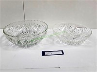 Pair of Pressed Glass Serving Bowls