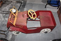 Vintage metal pedal car, fire truck style
