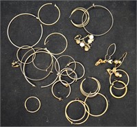 10 pairs of pierced & clipon earrings