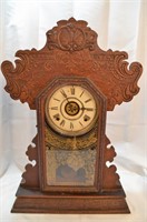 Walnut Shelf Clock 14 The E Ingraham Co with key