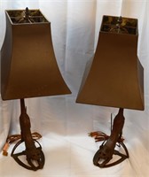 Pair of Vintage Brass Cat lamps