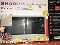 SHARP 1.1 CU FT MICROWAVE OVEN-SS $179 RETAIL