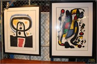 2 x framed Miro posters