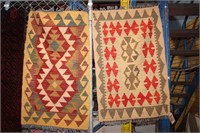 2 assorted small Afghan kilim rugs