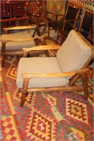 Pair of 1960's timber framed armchairs