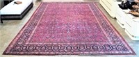 Woven Wool Area Rug Dark Reds and Blues