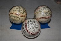 3 Autographed baseball's Autopen? Names include Jo