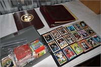 4 Binders of sports cards and tin box of Baseball