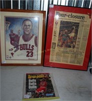 3 Michael Jordan Chicago Bulls ephemera including