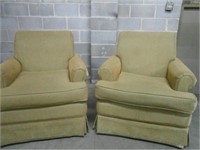 2 Green & Cream Sofa Chair