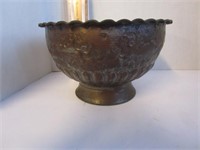Egyptian Silver overlay on copper planter