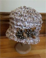 B2- Vintage Pink Woven Hat with Biltmore Hat Box