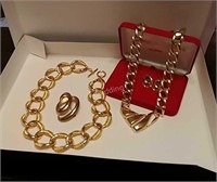 B3- Selection of 3 Gold Tone Jewelry Pieces