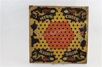 Ming Check Game Board with Metal Corners, 1930 era
