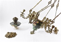 Kerosene & Candlebrae Ornate Brass Chandelier