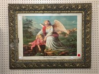 Guardian Angel Antique Litho Print in Nice