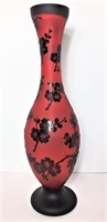 Black & Red Art Glass Vase