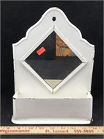 Vintage Tin Comb Holder With Mirror