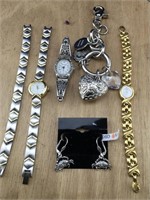 Watches, Matching Bracelet, 14K Stud Earring....