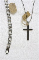 STAINLESS 24" TOILET BOWL CHAIN WITH CROSS,