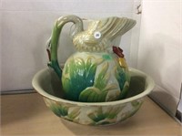 Swan handled Jug & Basin Set Circa 1860