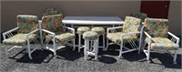 PVC Patio Set w/ Cushioned Chairs & Stools W3C