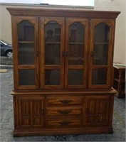 2 Piece Lighted China Cabinet Hutch W