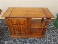 Wooden Server Cabinet On Casters W