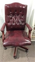 Burgundy Leather Like Office Chair K10B