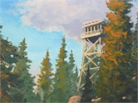 Original "Fire Lookout" Oil by Fred Choate