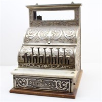 Antique Nickel DEFIANCE Cash Register w/ Marble