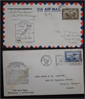Canada 2- 1929 and 1939 Via Air Mail Covers