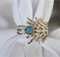 Sterling Silver Ring w/ Blue Apatite