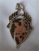 Sterling Silver Pendant w/  Ocean Jasper